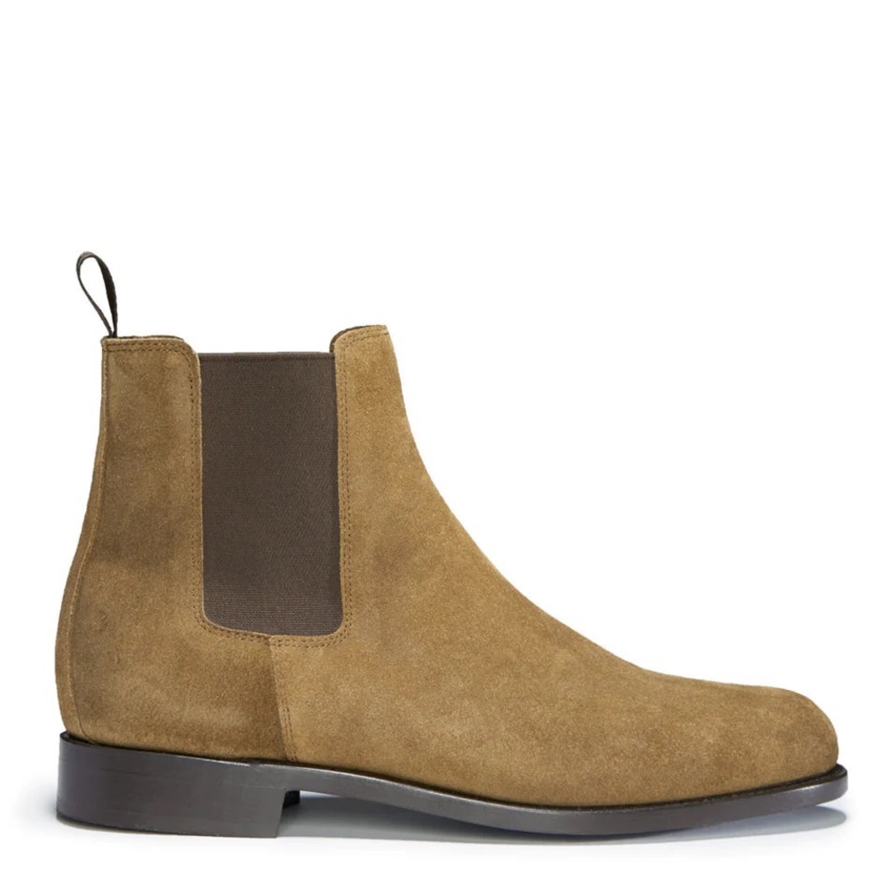 Hugs & Co. Tobacco Suede Goodyear Welted Chelsea Boots Men’s Size 8.5 (Size 42) - Picture 4 of 5